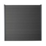 Kit clture composite et aluminium  sceller h 1m80 l 3m60 gris anthracite avec renforts acier - palissade ...