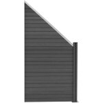 Kit clôture panneaux d'extrémité incliné en bois composite gris 105 h x 95 cm l, poteaux en aluminium ... Kit clôture panneaux d'extrémité incliné en bois composite gris 105 h x 95 cm l, poteaux en aluminium ...
