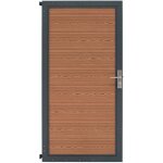 Kit clôture portillon en bois composite brun 180 h x 90 cm l, cadre en aluminium lames à emboîter texture ... Kit clôture portillon en bois composite brun 180 h x 90 cm l, cadre en aluminium lames à emboîter texture ...