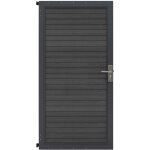 Kit clôture portillon en bois composite gris 180 h x 90 cm l, cadre en aluminium lames à emboîter texture ... Kit clôture portillon en bois composite gris 180 h x 90 cm l, cadre en aluminium lames à emboîter texture ...