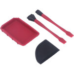 Kit de colle silicone 4 pi�ces, 2 brosses, 1 peigne et plateau, ensemble d'applicateurs d'application ...