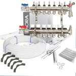 Hora - kit collecteur plancher chauffant hydraulique nourrice et tube per taille - kit 7 sorties Hora - kit collecteur plancher chauffant hydraulique nourrice et tube per taille - kit 7 sorties