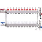 Kit collecteur radiateur, 11 circuits distributeur chauffage, avec vannes  boisseau sphrique 1 , avec ...