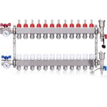 Kit collecteur radiateur, 12 circuits distributeur chauffage, avec thermom�treavec, avec euroc�ne 3 / ...