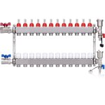 Kit collecteur radiateur, 12 circuits distributeur chauffage, avec vannes à boisseau sphérique 1 , avec ... Kit collecteur radiateur, 12 circuits distributeur chauffage, avec vannes à boisseau sphérique 1 , avec ...