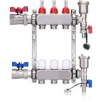 Kit collecteur radiateur, 3 circuits distributeur chauffage, avec vannes  boisseau sphrique 1 , avec ...