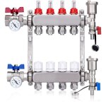 Kit collecteur radiateur, 4 circuits distributeur chauffage, avec thermom�treavec, avec euroc�ne 3 / ...