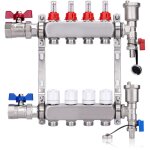 Kit collecteur radiateur, 4 circuits distributeur chauffage, avec vannes  boisseau sphrique 1 , avec ...