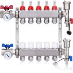 Kit collecteur radiateur, 5 circuits distributeur chauffage, avec thermom�treavec, avec euroc�ne 3 / ...