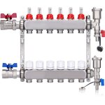 Kit collecteur radiateur, 6 circuits distributeur chauffage, avec vannes  boisseau sphrique 1 , avec ...