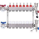 Kit collecteur radiateur, 7 circuits distributeur chauffage, avec thermomtreavec, vannes  boisseau ...