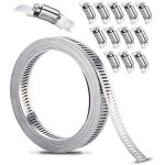 Kit de colliers de serrage diy inox 304, 3. 5m bande perforée en métal + 12 pièces fixation, réglable, ... Kit de colliers de serrage diy inox 304, 3. 5m bande perforée en métal + 12 pièces fixation, réglable, ...