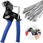 Kit de collier de serrage inox, contient 100 pi�ces 4, 6x300mm serre - c�bles inox electriques, pistolet ...