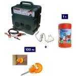Kit complet clture lectrique: 1 x electrificateur b12 double alimentation 12 v / 220 v + 1x fil 500 ...