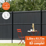 Easycloture ? kit complet grillage rigide occultant lattes pvc 20m ? hauteur 1, 80m ? acier galvanis� ...