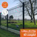 Kit complet grillage rigide avec soubassement longueur 20m - hauteur 1m80 - gris anthracite