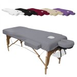 Kit complet de housses pour table de massage - confort plus - Éponge - gris - vivezen Kit complet de housses pour table de massage - confort plus - Éponge - gris - vivezen