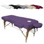 Kit complet de housses pour table de massage - confort plus - �ponge - violet - vivezen