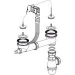Kit complet siphon + bonde + bouchons chanette franke pour vier inox 2 cuves manuelles d70 - 112. 0331. ...