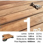 Terrasseenbois. fr - kit complet terrasse bois exotique jatoba pour 1 m ? lames 2, 15 m, lambourdes ...