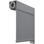 Kit complet de volet roulant en aluminium 45 avec moteur et bouton mural (2400 x 2400 mm, argent)