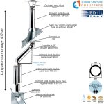 Kit conduit double paroi isol� d�voiement sortie toiture ediliso25 edilinox diam�tre 150 version d�port ...