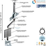 Kit conduit double paroi isol dvoiement sortie toiture ediliso25 edilinox diamtre 150 version dport ...