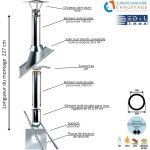 Edilinox - kit conduit double paroi isol sortie toiture ediliso25 diamtre 150 version longueur montage ...