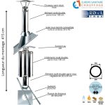 Kit conduit double paroi isol sortie toiture ediliso25 edilinox diamtre 150 version longueur montage ...