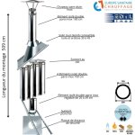 Kit conduit double paroi isol sortie toiture ediliso25 edilinox diamtre 150 version longueur montage ...