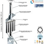Edilinox - kit conduit double paroi isol sortie toiture ediliso25 diamtre 150 version longueur montage ...