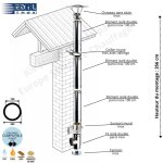 Edilinox ? kit conduit double paroi isol� vertical ext�rieur ? diam�tre 150 mm ? longueur 336 cm ? isolation ...