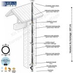 Kit conduit double paroi isol� vertical ext�rieur ediliso25 edilinox diam�tre 150 version longueur montage ...