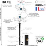 Poujoulat - kit conduit pole  granuls concentrique pgi 80 / 130 vers sortie de toit inox - galva longueur ...