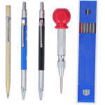 Kit de crayons de charpentier m�caniques, 16 pi�ces, crayon de tra�age avec poin�on central, recharges ...
