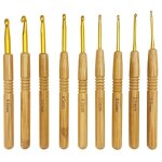 Kit crochet, 9 crochet tricot manche en bambou, crochet ergonomique outils de tissage, t�te de crochets ...