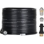 Ikodm - kit de dbouchage de tuyau pour nettoyeurs haute pression - 15 m - avec buse et buse pivotante ...