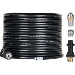 Kit de d�bouchage de tuyau pour nettoyeurs haute pression - 15 m - avec buse et buse pivotante - kit ...