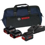 Bosch - kit de dmarrage 18v / 2x batterie 4, 0 ah + 1x batterie 5, 5 ah procore18v + chargeur gal 18v ...