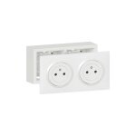 Kit double prise 2p + t surface dooxie 16a pr�c�bl�es avec cadre saillie - blanc - legrand