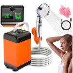 Kit douche de camping 7800mah, pompe de douche �lectrique rechargeable, douche camping 12v avec affichage ...