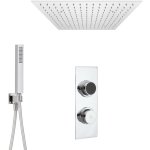 Hudson reed ? colonne de douche thermostatique digitale 2 fonctions ? pommeau carr� 40x40cm en acier ...