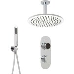 Hudson reed - kit de douche thermostatique digital 2 fonctions avec pommeau plafond rond