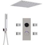 Hudson reed ? colonne de douche thermostatique digitale 3 fonctions ? pommeau encastr� carr� ? fini chrome ...