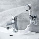 Kit de douchette lavabo cuvette, trois jets disponibles pommeau de douche de robinet avec 1. 5m de tuyau ...