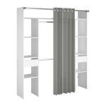 Kit dressing artic ekipa - dcor mlamin blanc - 2 penderies + 2 tiroirs - l176 x p48 x h202 cm - fabriqu ...