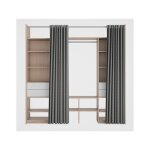 Kit dressing duo effet chêne avec rideau h. 220 x l. 163 à 220 x p. 48 cm - sans marque Kit dressing duo effet chêne avec rideau h. 220 x l. 163 à 220 x p. 48 cm - sans marque
