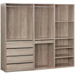 Sweeek - kit dressing modulable avec 3 lments, tagres, tiroirs, penderie, porte pantalons, coloris ...