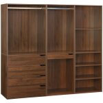 Sweeek - kit dressing modulable avec 3 lments, tagres, tiroirs, penderie, porte pantalons, coloris ...