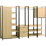 Kit dressing modulable noir avec 4 �l�ments. l 280 x p 48 x h 190 cm